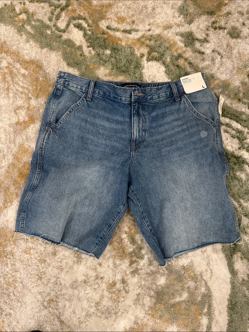 Aeropostale Denim Cutoff Baggy Jorts - Blue